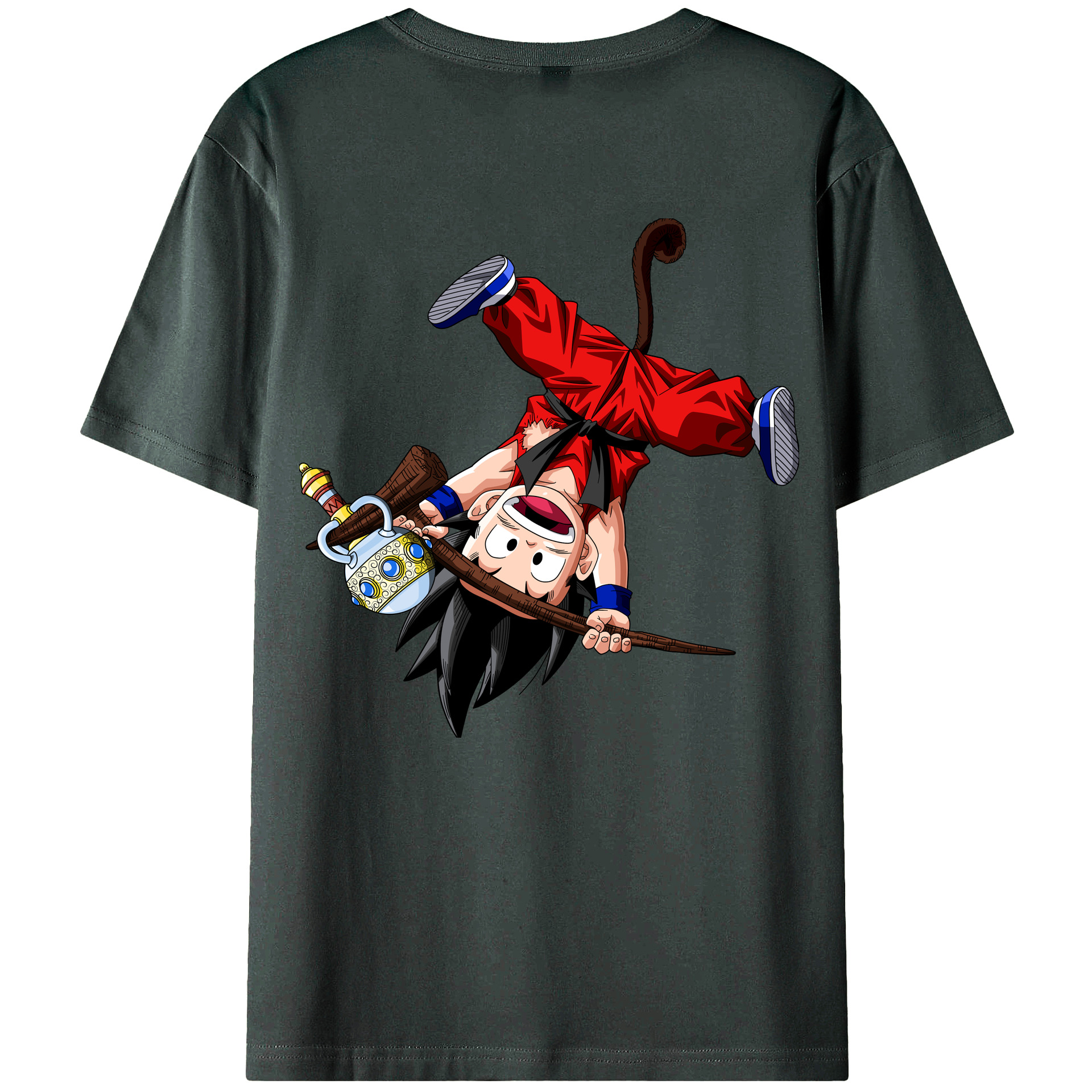 （画像用） ドラゴンボール 孫悟空（そん ごくう）Son Goku カカロット DRAGON BALL Kakarotto 綿100％ メンズ半袖Tシャツ（バックプリント） 通気性